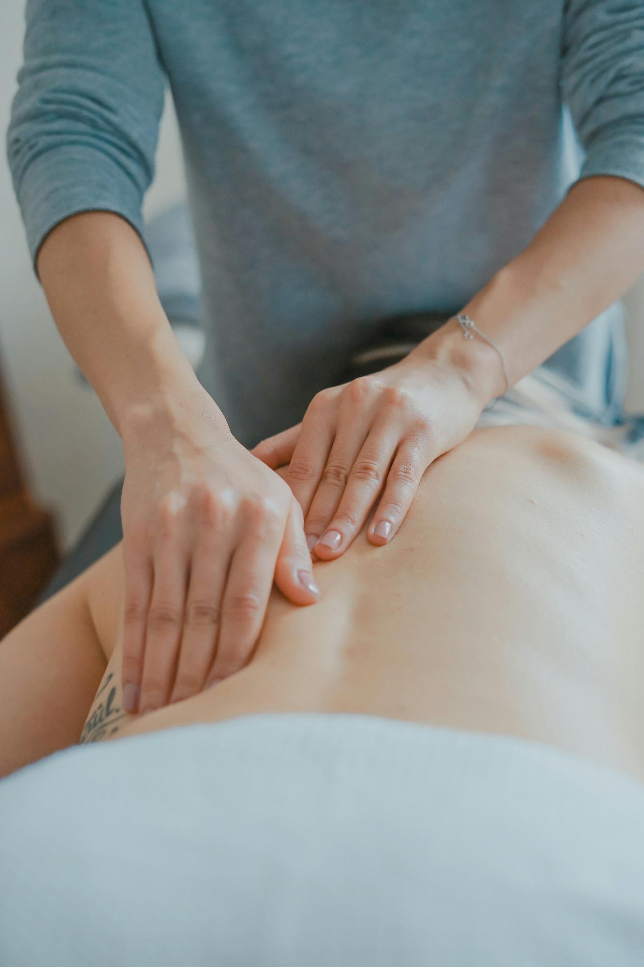 Person undergoing a massage